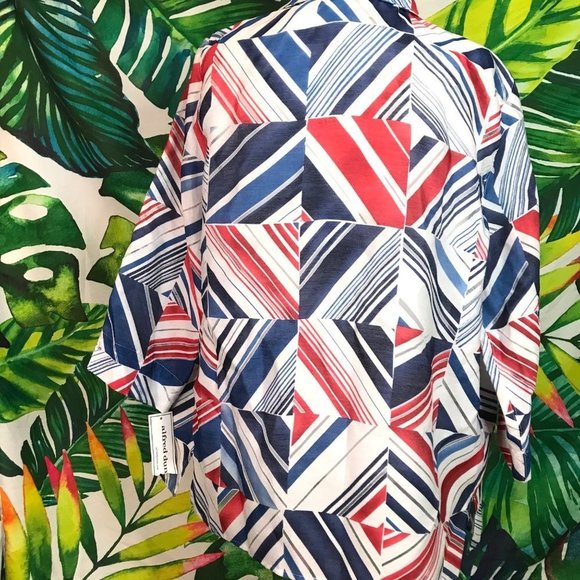 Nwd $68 Alfred Dunner Women's 12 Nautical Patriotic Layered Necklace Blouse Top - Picture 3 of 8